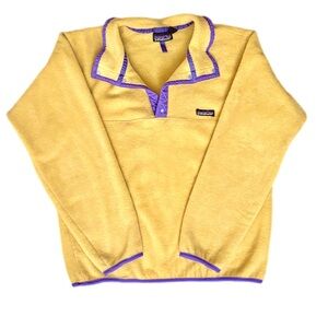 RARE VINTAGE 1989 Patagonia Synchilla Snap-T pullover colorway yellow/purple